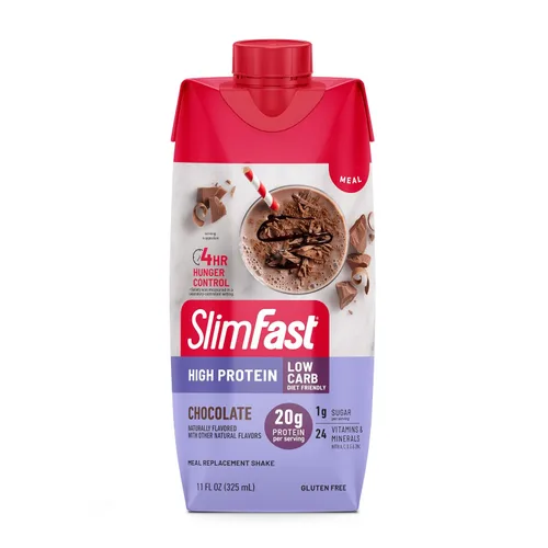 Miniatura 7 de SlimFast Batido de proteínas, chocolate, 0.71 oz de proteína, batido de reemplazo de comidas listo para beber, alto en proteínas con bajo contenido