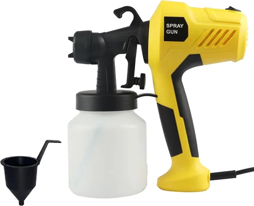 AZZUNO - Pulverizador de pintura eléctrico HVLP de 700 W de alta potencia, 4 boquillas de cobre y 3 patrones de pulverización, fácil de limpiar,