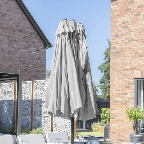 Miniatura 3 de Harrier Parasoles de doble cara de 15 pies – Toldo para patio trasero con cubierta de parasol opcional y pesas base de sombrilla Parasol blanco