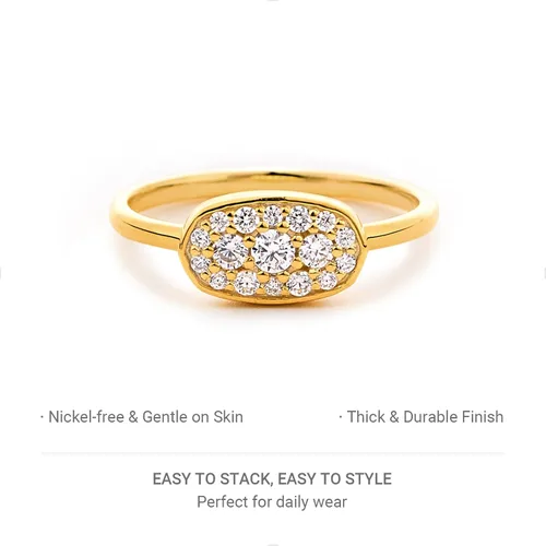 Miniatura 5 de STORYJEWELLERY Anillos de declaración para mujer, anillos de cóctel para mujer, anillo de sello Art Deco, anillos de dedo índice y meñique pavé