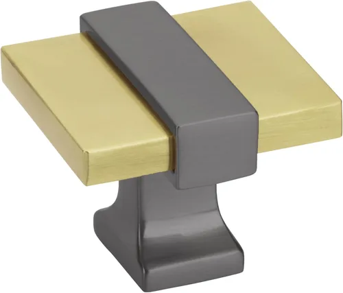 Miniatura 9 de Amerock Perilla de gabinete Oro cepillado/níquel satinado 35 mm de longitud Overton 1 paquete Perilla para cajón Herrajes para gabinete