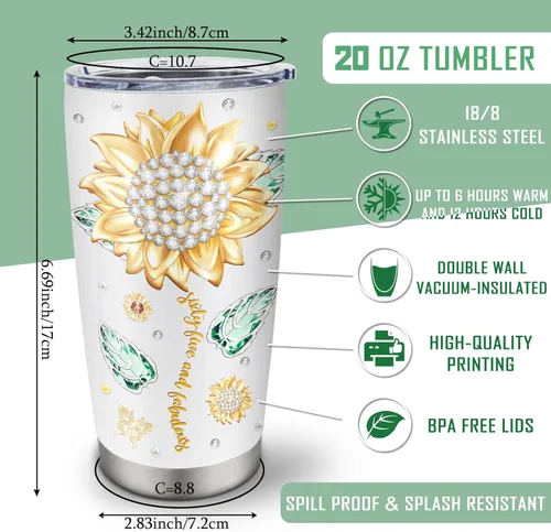 Miniatura 3 de Regalos de 65º Cumpleaños para Mujeres Vaso Térmico 20oz, Los Mejores Regalos para Mujer de 65 Años/Ella/Mamá/Abuela Taza, Decoraciones de Feliz 65º