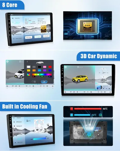 Miniatura 7 de 8 Core Qualcomm Android Car Stereo para Beetle 2004-2010 Pantalla táctil de 9 pulgadas con CarPlay Android Auto 4G+64G Ventilador de enfriamiento