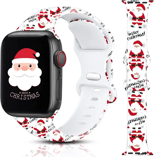 Miniatura 15 de Correa de reloj de Navidad para Halloween compatible con Apple Watch Band de 1.496 in, 1.575 in, 1.614 in, 1.654 in, 1.732 in, 1.772 in, iWatch
