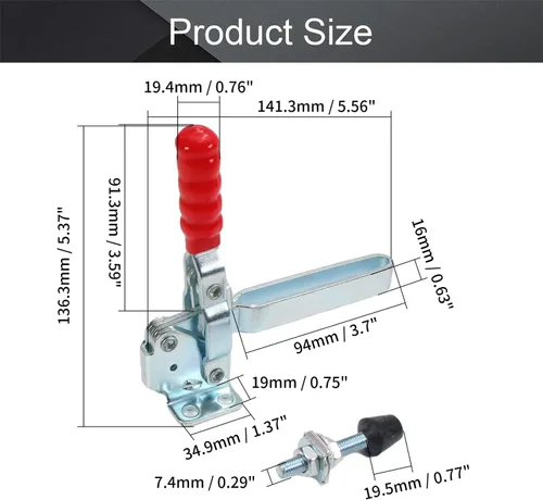 Miniatura 2 de Utoolmart Abrazadera vertical de palanca GH-12132 de la abrazadera 500.4 lbs de la liberación rápida de la herramienta de mano que sostiene capacidad