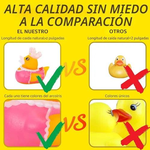Miniatura 4 de Paquete de 100 patos de goma al por mayor, patitos surtidos para Jeeps Ducking, patitos de goma para juguetes de baño para bebés, juguetes de baño