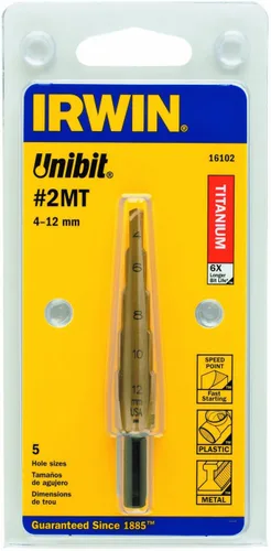 Miniatura 12 de Broca escalonada UniBit, de Irwin Tools, de 3/16 a 1/2 pulgada