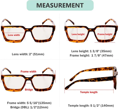 Miniatura 3 de Eyekepper Multifocus Progressive Computer Readers Mujeres - Noline Trifocal Gafas de lectura con filtro de luz azul Marco de gran tamaño - Tortuga