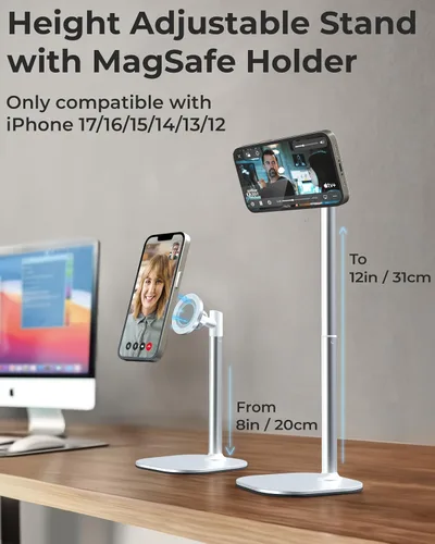 Miniatura 2 de COOPER MagStand, Soporte Magnético Ajustable para iPhone para Escritorio y Soporte para Teléfono para Grabación de Video, Compatible con MagSafe