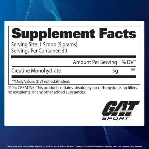 Miniatura 2 de GAT SPORT Polvo de Creatina Monohidrato, 150 Gramos, Fuerza, Salud Cerebral, Apoyo GLP1 Antioxidante, Resistencia, para Hombres y Mujeres