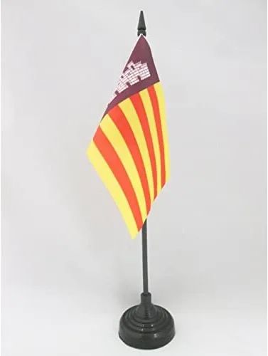 Miniatura 56 de Bandera de mesa de Andalucía 4'' x 6'' - Bandera de escritorio de la región española de Andalucía 5.9 x 3.9 in - Barra y base de plástico negro - AZ