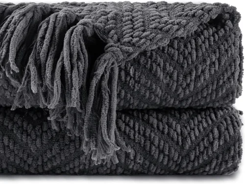 Miniatura 14 de BATTILO HOME Manta azul marino para sofá, cobija de punto azul de 50" x 60", cobija azul marino súper suave y cálida para silla, sofá, decoración