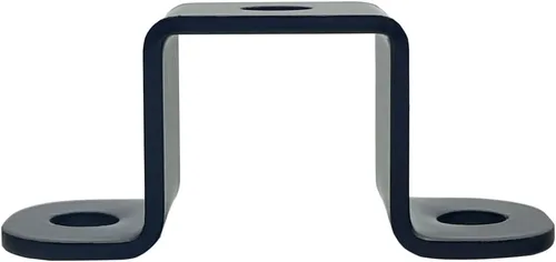 Miniatura 2 de 6 abrazaderas de tubo cuadrado de 1 x 1 pulgada, soporte de metal en forma de U de 1 pulgada, soporte de abrazadera de acero en U para montaje, negro