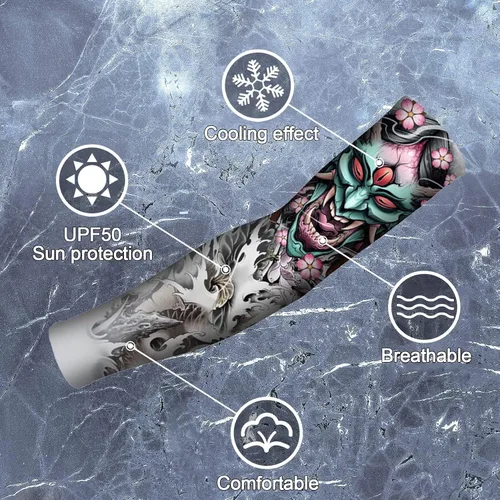 Miniatura 2 de Aresvns Halloween Makeup Tattoo sleeves, Premium Cooling Arm Sleeves for Men and Women UV Sun Protection Arm Sleeves Yu2