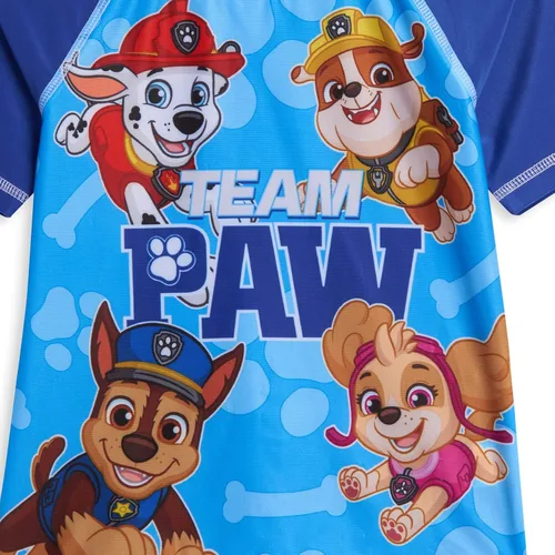 Miniatura 7 de Paw Patrol Rubble Marshall Chase Pullover Rash Guard and Swim Trunks Outfit Set Toddler to Little Kid