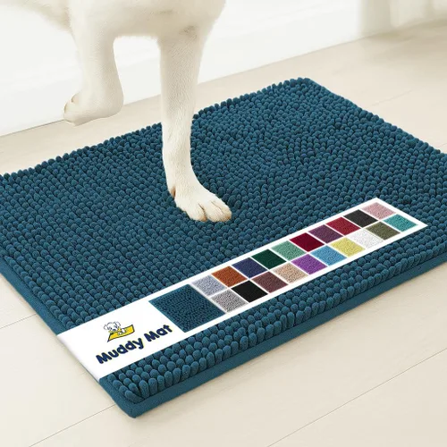 Miniatura 39 de Muddy Mat® Mostrado en la televisión - Tapete de microfibra súper absorbente para puerta de perro para patas fangosas, antideslizante y lavable