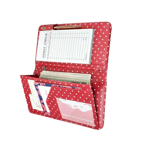 Miniatura 14 de Libreta para servidores con bolsillo con cremallera y cierre magnético, libreta de servidor, libro para camarera, libro de servicio con bolsillo