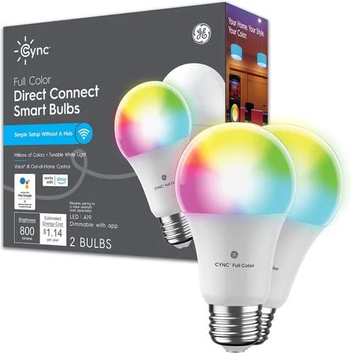 Miniatura 8 de Bombilla LED Cync GE A19 de conexión directa, luz inteligente que cambia de color, compatible con Matter, compatible con Alexa y Google Home