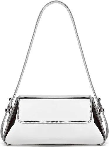 shoowyees Evening Y2k - Bolso Hobo brillante para mujer, bolso plateado brillante, bolso de mano metálico, bolso de hombro 2023