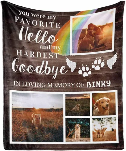 Miniatura 8 de in Loving Memory of Dog - Manta de memoria personalizada de collage de fotos de mascotas, manta suave y manta de 30 x 40 pulgadas, regalo