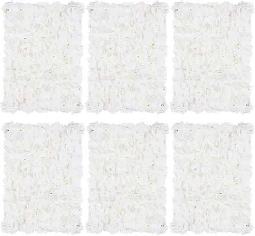 Miniatura 10 de BLOSMON Panel de Pared de Flores Telón de Fondo Decorativo Rubor Telón de Fondo Floral Artificial para Boda Fiesta Baby Shower Nupcial, 6 Piezas