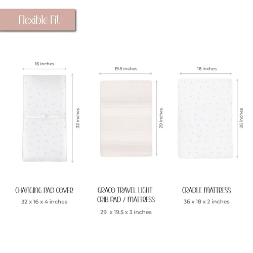 Miniatura 2 de Ely's & Co. Funda para cambiador, sábanas para cambiador de pañales, paquete de 2, juego de sábanas para cunas para bebés, 100% algodón de punto