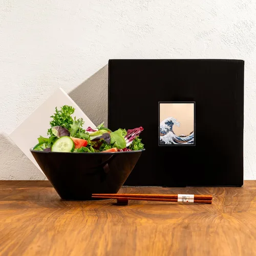 Miniatura 7 de BICETTO Juego de cuencos japoneses para ramen con gran diseño de ola, cuencos de cerámica grandes de 60 onzas, cucharas, palillos para ramen, Pho