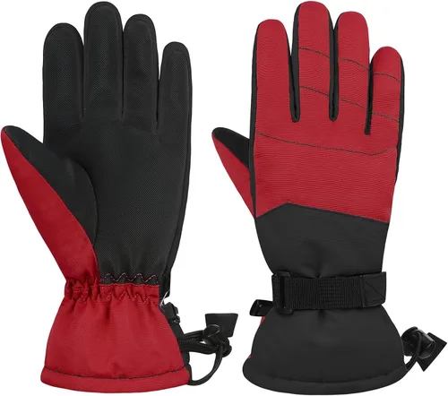 American Trends Guantes de nieve para niños, guantes de invierno impermeables, guantes de esquí para niños y niñas, clima frío, guantes de snowboard
