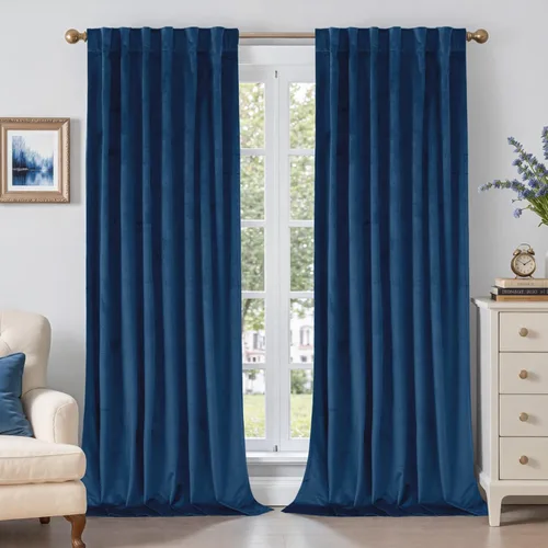 Miniatura 33 de BGment Cortinas de terciopelo rosa polvoriento, 2 paneles de 84 pulgadas, 2 paneles para sala de estar, aislamiento térmico de lujo, reducen