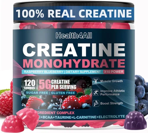 Miniatura 10 de Health4All Gomitas de monohidrato de creatina, 0.18 oz para hombres y mujeres, gomita de creatina para fortaleza, energía y apoyo al crecimiento