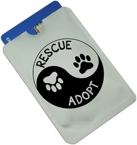 Miniatura 2 de Rescue Adoptar Yin Yang Paw Prints Perros Gatos Tarjeta de Crédito RFID Blocker Holder Protector Billetera Monedero Fundas Set de 4