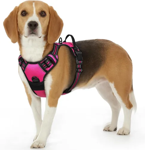 Miniatura 38 de Eagloo Arnés para perro pequeño, sin tirones, chaleco de servicio con tiras reflectantes y asa de control, ajustable y cómodo para caminar, arnés