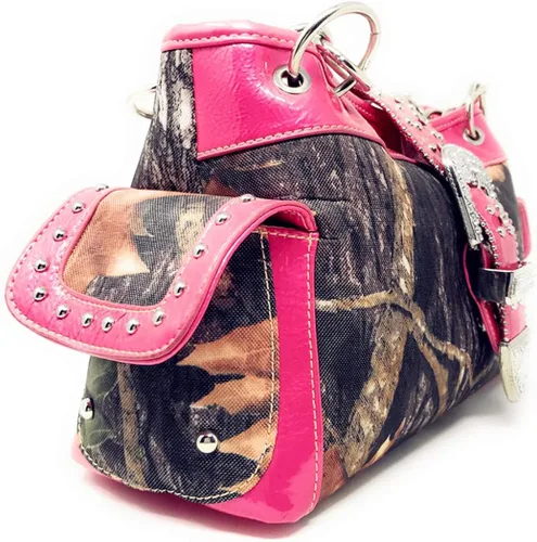 Miniatura 4 de Cartera de hombro con hebilla de camuflaje para mujer, multicolor