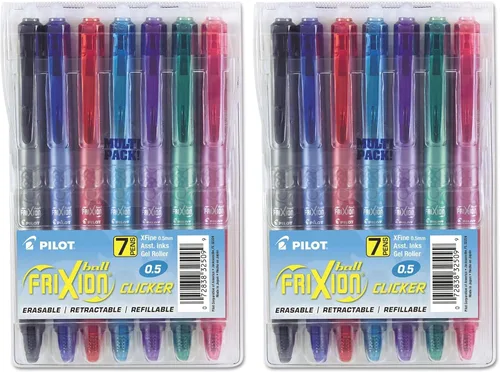Miniatura 7 de PILOT FriXion - Bolígrafos de gel borrables, punta fina de 0.7 mm, paquete de 7 colores surtidos Fine