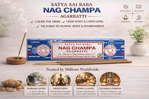 Miniatura 3 de Satya Nag Champa 15 gramos x 3 paquetes de varillas de incienso con soporte para varillas de incienso Giftbrit para positividad, meditación