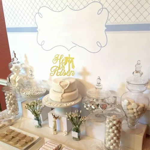 Miniatura 5 de 1 pieza de decoración de pastel con purpurina de Jesús para pastel de Pascua, decoración religiosa para pastel de Pascua para fiesta temática