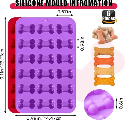 Miniatura 2 de Moldes de silicona para patas y huesos de cachorro, moldes para hornear, moldes de chocolate, molde de silicona para golosinas para perros, paquete