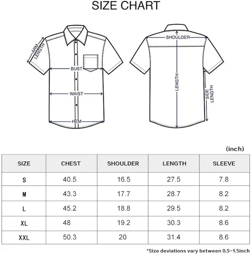 Miniatura 7 de LOCALMODE Camisa de vestir de algodón de ajuste regular para hombre, de manga corta, con botones