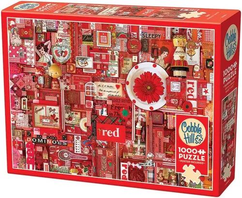 Miniatura 4 de Cobble Hill - Rompecabezas de 1000 piezas, colección Rainbow: rojo, muestra de póster incluido