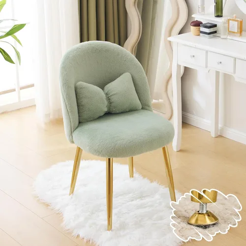 Miniatura 16 de VINGLI Silla de Maquillaje de Pétalo con Respaldo, Silla de Escritorio Linda para Niñas Sin Ruedas, Silla de Comedor Moderna, Pequeña Silla