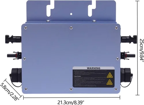 Miniatura 8 de Inversor solar, inversor de aleación de aluminio de 600 W, inversor de rejilla con pantalla LCD, kit de inversor solar para paneles solares de 30 V