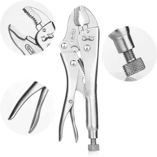 Miniatura 9 de Mr. Pen - Alicates de bloqueo, 7 pulgadas, mandíbula curvada Alloy Steel Locking Pliers with Wire Cutter, Locking Adjustable Wrench, Locking