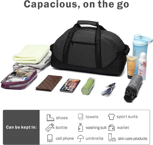 Miniatura 3 de BuyAgain Bolsa de lona de 18 pulgadas, bolsa deportiva de viaje para gimnasio con asa superior para hombres o mujeres