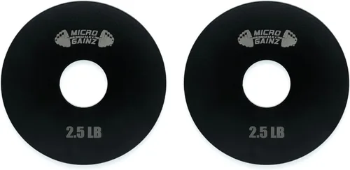 Micro Gainz - Juego de 2 platos de pesas olímpicas de acero, 2.5 libras, 5 libras o 10 libras, juego de platos diseñado para entrenamiento de fuerza