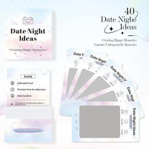 Miniatura 2 de 40 ideas de regalo para noche de cita para pareja, tarjetas de rascar aventureras para juegos en pareja, regalos del día de San Valentín para él
