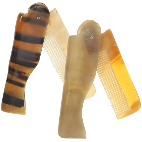 Peine de pelo plegable de bolsillo con cuerno de buey, peine portátil antiestático, evita la pérdida de cabello, para mujeres, hombres, viajes, uso