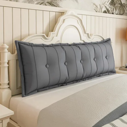 Miniatura 12 de Johnear Almohada Grande para Cabecero de Algodón y Lino, Cojín para Cama Diurna, Respaldo, Almohada Cilíndrica de Soporte y Posicionamiento