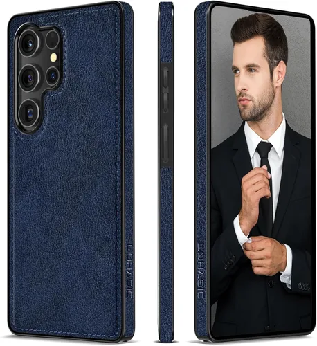 Miniatura 14 de LOHASIC Fundas de cuero para Samsung Galaxy S25, funda elegante de poliuretano de alta calidad para hombres y mujeres, suave antideslizante, Negro