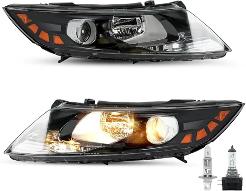 Miniatura 11 de SOCKIR Conjunto de faros halógenos de repuesto para Kia Optima 2011 2012 2013, carcasa negra, reflector transparente para lado del conductor