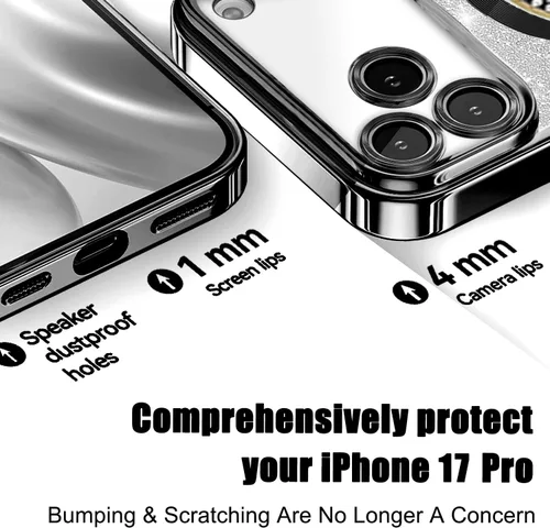 Miniatura 306 de Misscase Funda magnética con purpurina para iPhone 11 compatible con MagSafe, protección completa, delgada, a prueba de golpes, antiarañazos